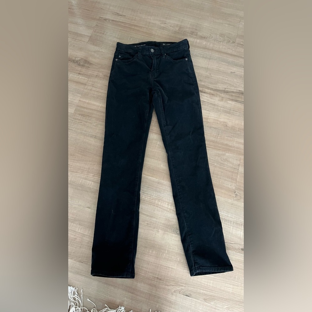 AG mari high rise straight in black corduroy, size 24